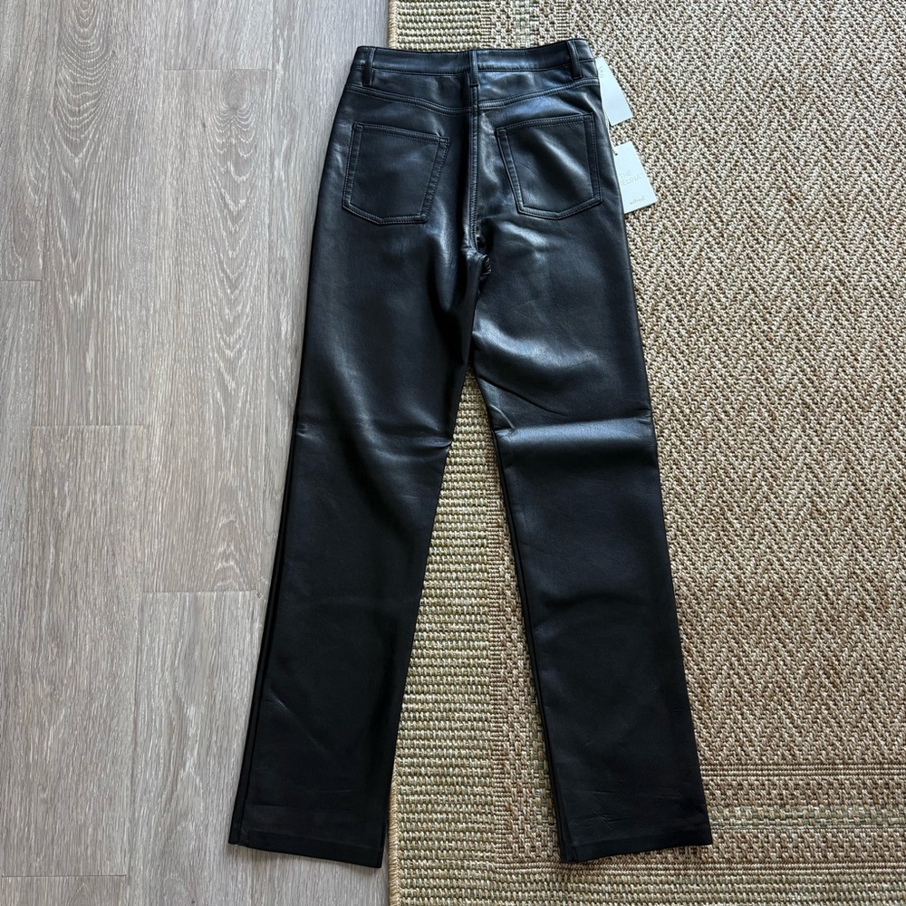 NWT Aritzia Wilfred The Melina Black Faux Leather Pants - Picture 2 of 4